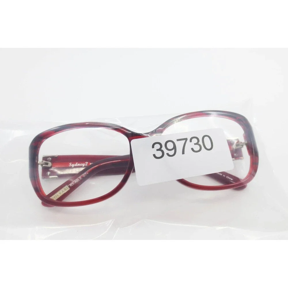 Solvari Sydney 2 Burgundy Red Striped Rhinestone Eyeglass Frames 58-16-134 39730